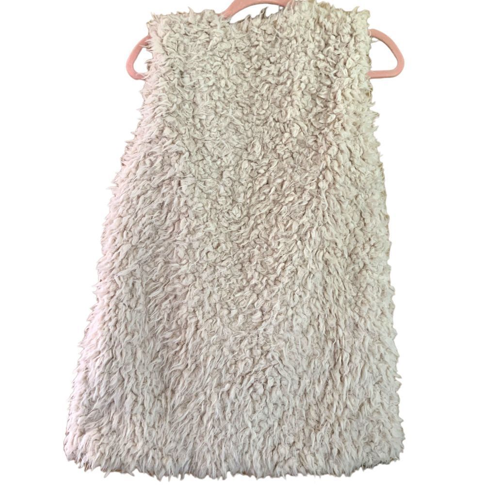 2bella Cream Open Front Fuzzy Vest L - image 2